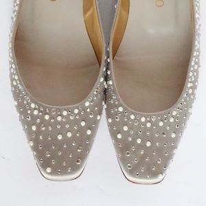 Crystal & bead embellished Valentino ballet flats